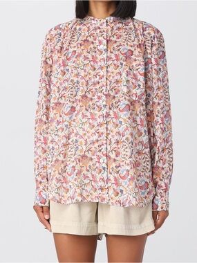 Isabel Etoile Marant Maria Floral Cotton Voile Blouse Top Shirt Size 44 (L/XL)